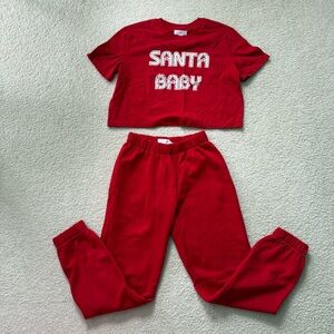 NWT colsie Santa Christmas matching set